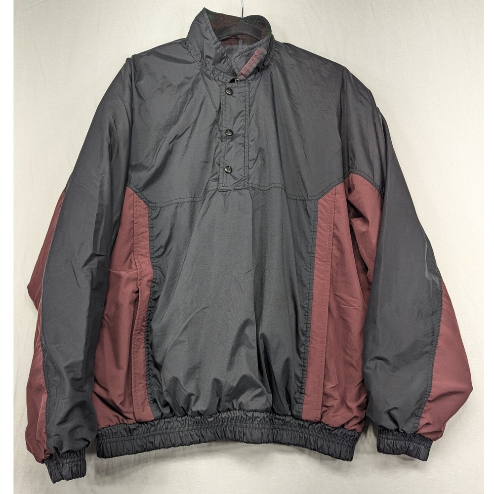Sun Mountain Sports‎ Pullover Anorak Jacket Colorblock Burgundy Black